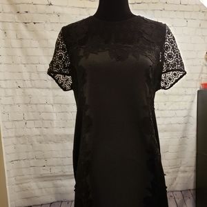 EUC Truly Poppy Black Embroidered Dress XL